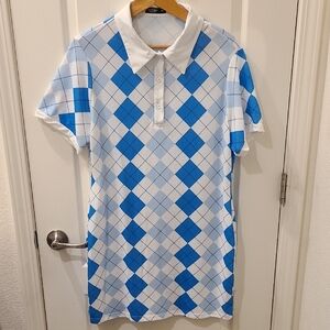 Dress...Classic Blue and White Argyle